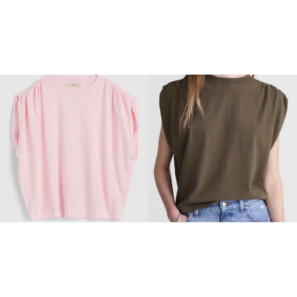 NWT Madewell Size XS Pale Pink Relaxed Muscle Tee in Vintage Jersey 100% Cotton